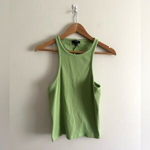 J. Crew New favorite tank top in vintage rib in green (Size L)